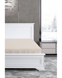 Простыня натяжная антибактериальная из сатина Песчаный берег Soft silver