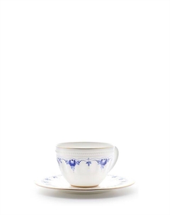 Чайный набор фарфоровый с принтом Лазурная роза Объединение гжель