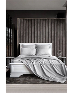 Пододеяльник из сатина с антибактериальным эффектом и контрастной отделкой Soft silver