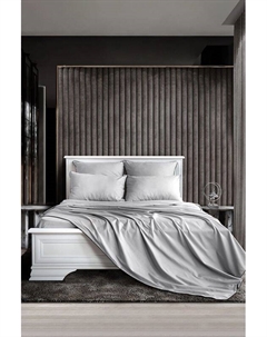 Комплект постельного белья антибактериальный из сатина с контрастной отделкой Soft silver