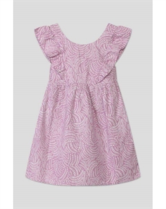 Платье-сарафан из хлопка и льна с принтом Benetton