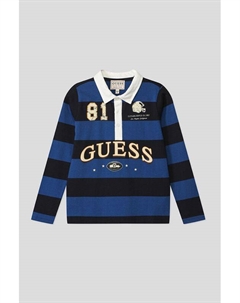 Хлопковое поло в полоску Guess
