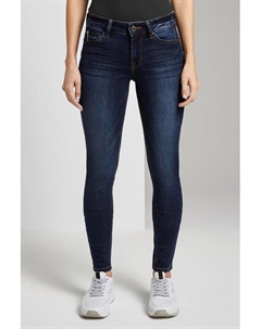 Джинсы зауженного кроя с эффектом потертости Tom tailor