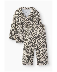 Пижама хлопковая с принтом Happy baby