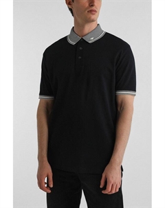 Поло хлопковое с контрастными деталями Emporio armani