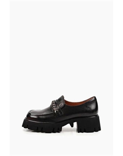 Лоферы кожаные с цепью Abricot