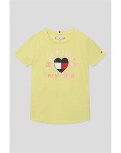 Футболка хлопковая с принтом и логотипом Tommy hilfiger