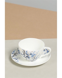 Чайная пара фарфоровая с блюдцем Blue Sakura 21maison