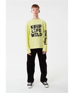 Лонгслив хлопковый с принтом Смена