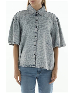 Рубашка джинсовая с эффектом потертости с коротким рукавом Karl lagerfeld