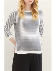 Свитшот хлопковый в полоску Tom tailor