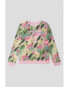 Свитшот хлопковый с цветочным принтом Guess