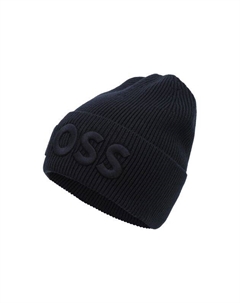 Шапка-бини в рубчик с логотипом Boss