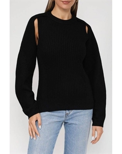 Шерстяной джемпер с вырезами на рукавах Calvin klein