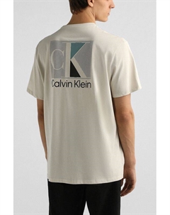 Футболка хлопковая с принтом Calvin klein