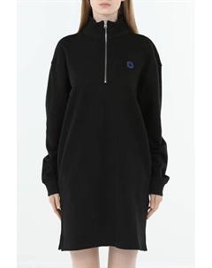 Платье-толстовка хлопковое с воротником-стойкой на молнии Hugo blue