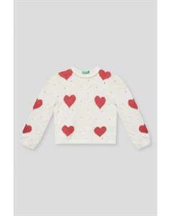 Джемпер ажурный с принтом Benetton