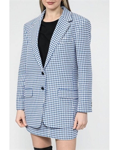 Однобортный пиджак с узором гусиная лапка Hugo