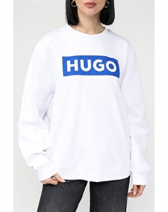 Свитшот хлопковый с логотипом Hugo blue
