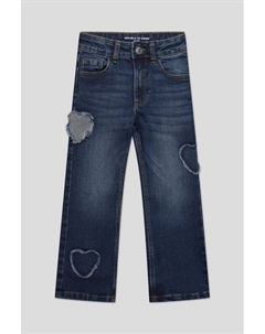 Джинсы с эффектом потертости и принтом Ovs