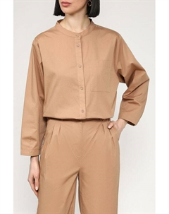 Рубашка хлопковая с воротником стойкой и карманам Unq