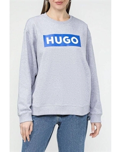 Свитшот хлопковый с логотипом Hugo blue
