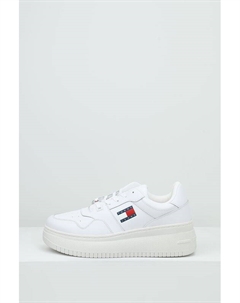 Кроссовки кожаные на высокой подошве Tommy hilfiger