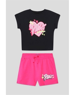 Комплект хлопковый из футболки и шорт с принтом Ovs