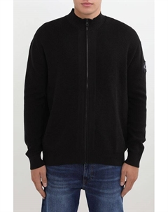 Пуловер хлопковый с воротником стойкой на молнии Calvin klein jeans