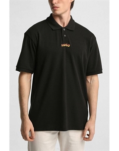 Хлопковое поло с логотипом бренда Hugo