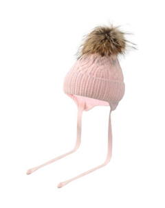 Шапка с помпоном на завязках Panda&elephant