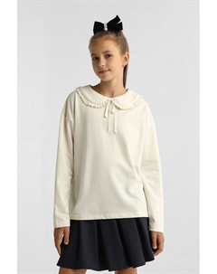 Блуза трикотажная с рюшами на воротнике Gioco