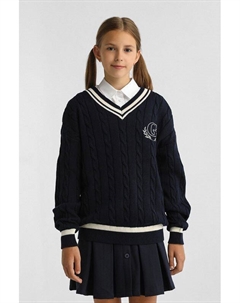 Пуловер вязаный текстурный с логотипом Gioco