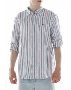 Рубашка из хлопка и льна в полоску Lerros