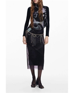 Платье миди облегающего кроя комбинированное Desigual