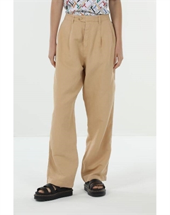 Брюки из хлопка и льна с защипами Tommy hilfiger