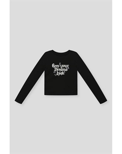 Лонгслив хлопковый с принтом Ovs