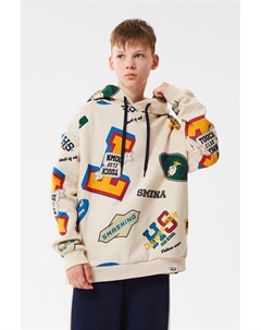 Худи хлопковое с принтом Смена