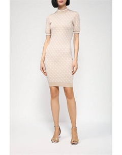 Трикотажное платье с принтом в логотип бренда Guess