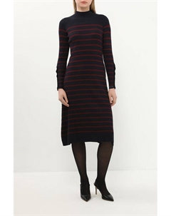 Платье трикотажное с воротником стойкой в полоску Pepe jeans