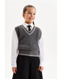Жилет вязаный с V-образным вырезом Silver spoon