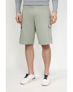 Шорты хлопковые на эластичном поясе с карманами Guess