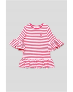 Платье хлопковое с оборками в полоску Kidsparad