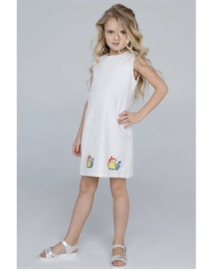 Платье с фирменным принтом из хлопкового поплина Evika kids