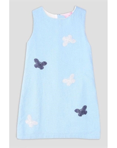 Платье из смеси льна и вискозы с аппликациями Evika kids