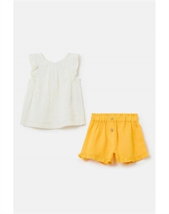 Комплект хлопковый из футболки с оборками и шорт Fagottino