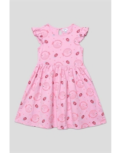 Платье хлопковое с оборками на рукавах и принтом Fagottino