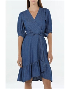 Платье джинсовое с запахом и оборкой на поясе Ovs