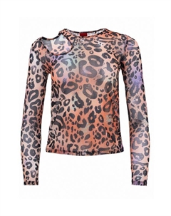 Топ из сетки с вырезом и узором Hugo