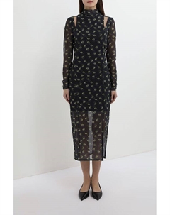 Платье с вырезами на плечах с принтом Hugo